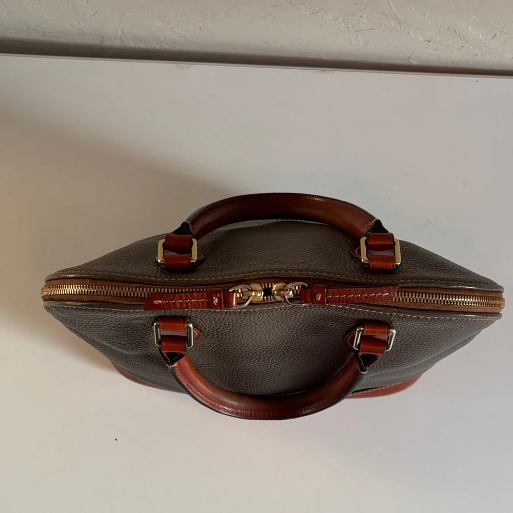 Dooney & Bourke Pebble Grain Zip Zip‎ Satchel, Elephant Gray Leather Handbag